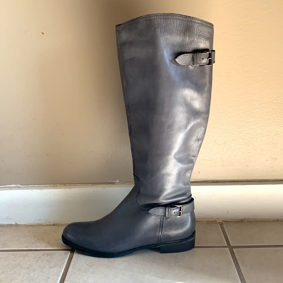 Garnet Hill Gabriella Leather Riding Boots - Picture 2 of 5